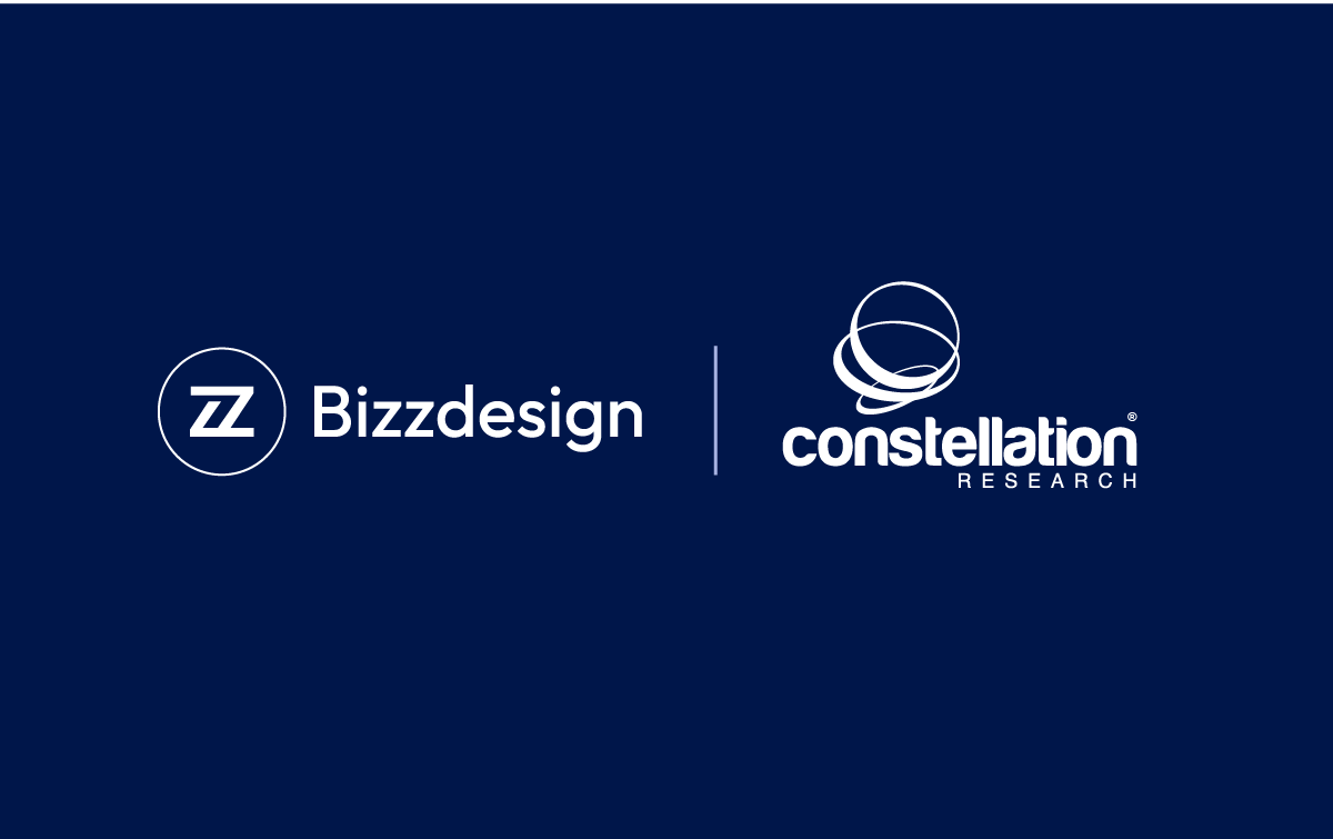 Bizzdesign and Constellation Research logos marking Bizzdesign’s inclusion in the 2026 Constellation ShortList for IT Strategy Platforms. 