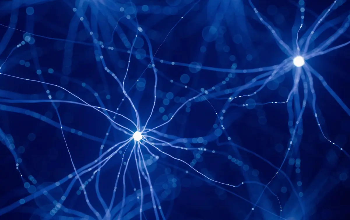 Abstract network showing illuminated connection points linking across a complex digital system, representing how Model Context Protocol connects AI applications with enterprise tools, systems and data.