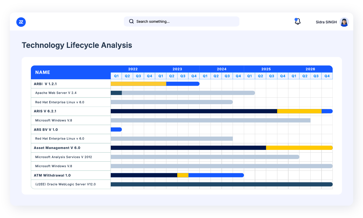 bizzdesign technology portfolio technical debt platform view